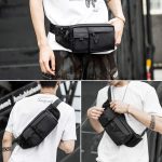 Large Waterproof Black Waist Bag Fanny Pack For Men Women Belt Bag Pouch Hip Bum Bag Chest Bag with Adjustable Strap, Premium Lightweight Fanny Pack For Gym Fitness Workout Travel Work Commuting - Image 7